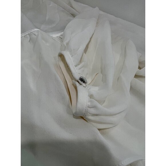 NWTD CINQ À SEPT Size M Evan Oversize Silk Top In Ivory MSRP $395 - Picture 11 of 15